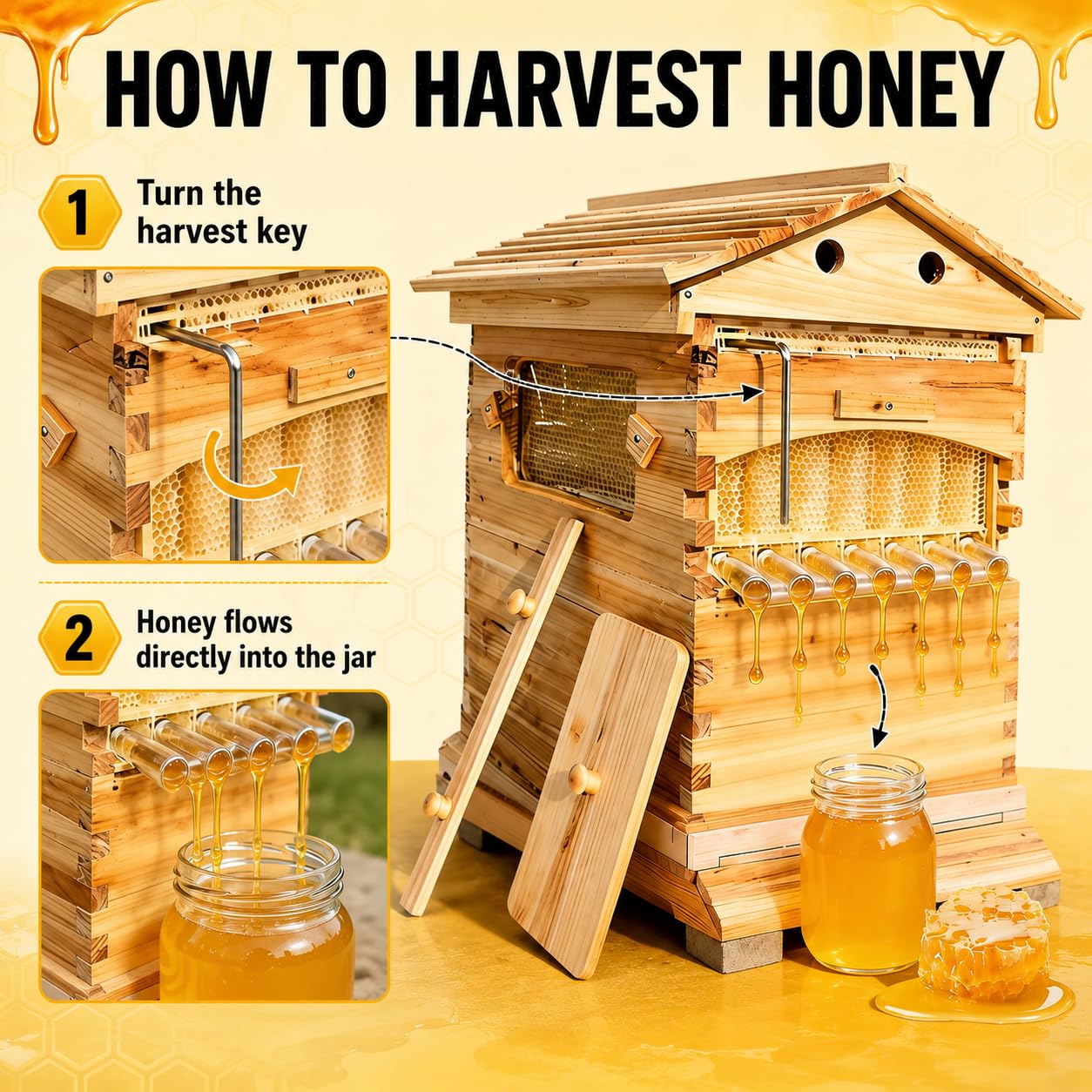 2-in-1 houten bijenkast met au - Beehive Frame Wax recensie en prijs